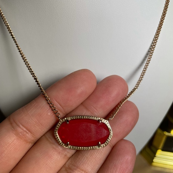 Kendra Scott Emmy Dylan Cherry red Illusion in Rose Gold HW - Picture 9 of 10